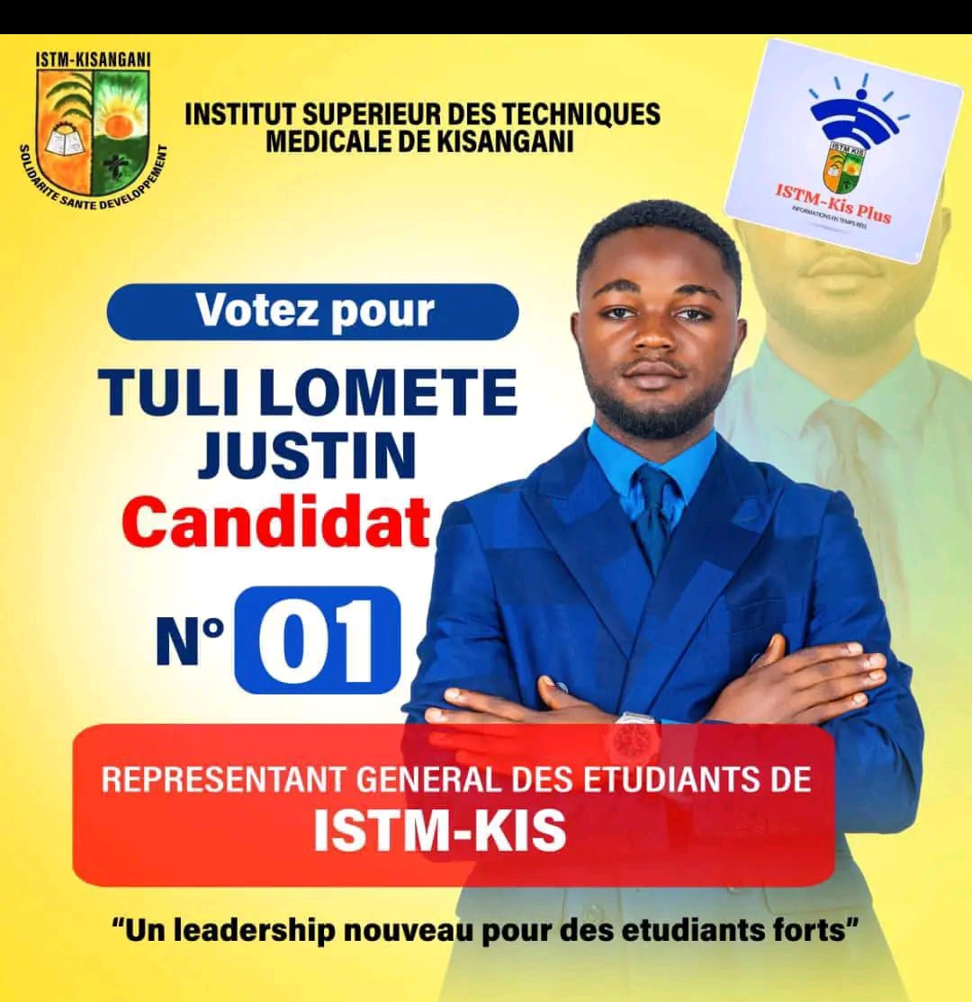 Election du Représentant des étudiants à l’ISTM-Kisangani : TULI LOMETE JUSTIN élu provisoirement avec 41,02 %