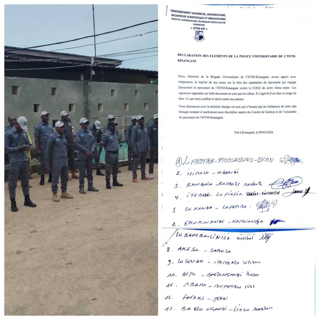 LES ELEMENTS DE LA POLICE UNIVERSITAIRE DENOCENT UN FAUX  MEMORANDUM